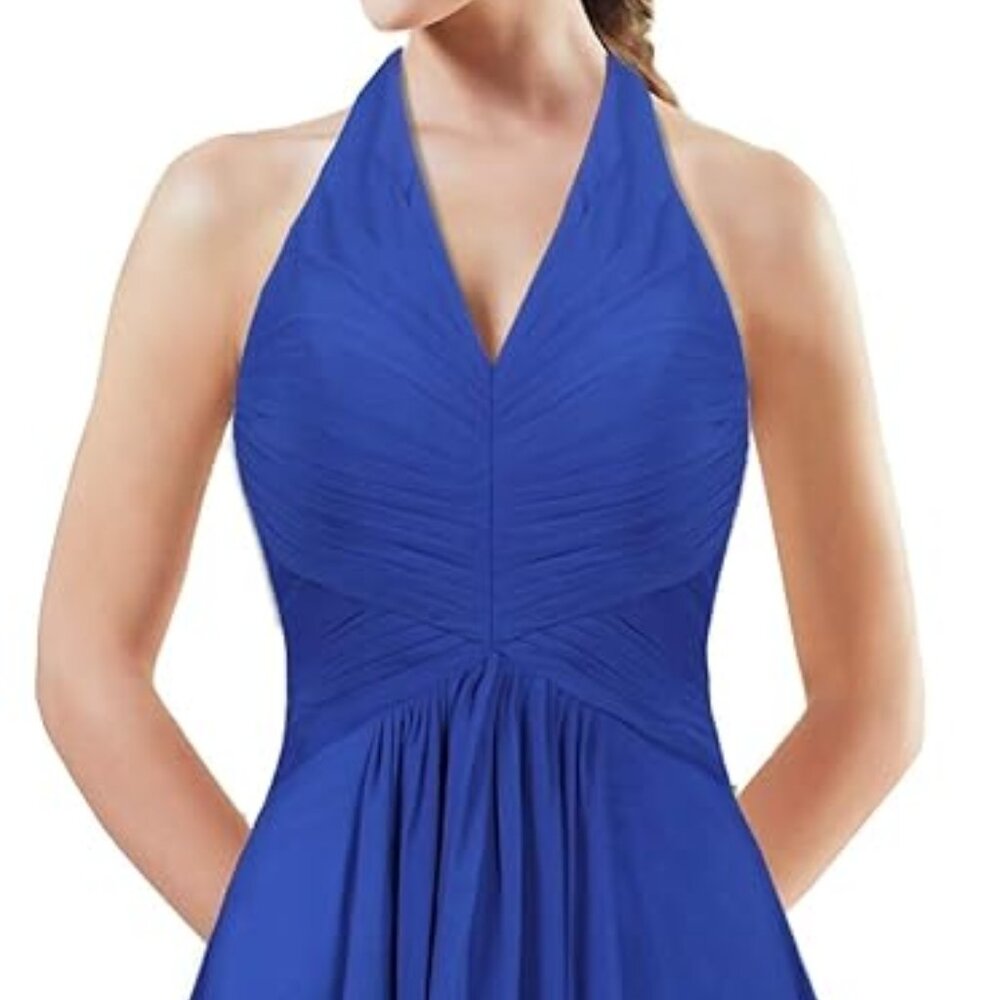 Chiffon Short Bridesmaid Dress Halter Homecoming Dress